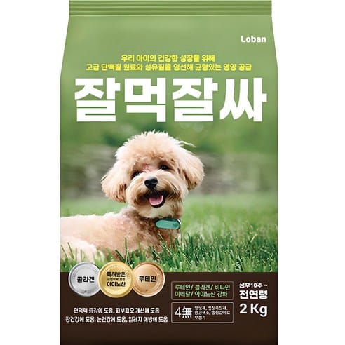 잘먹잘싸 강아지 건식사료, 어제 17,800원 → 오늘 14,240원